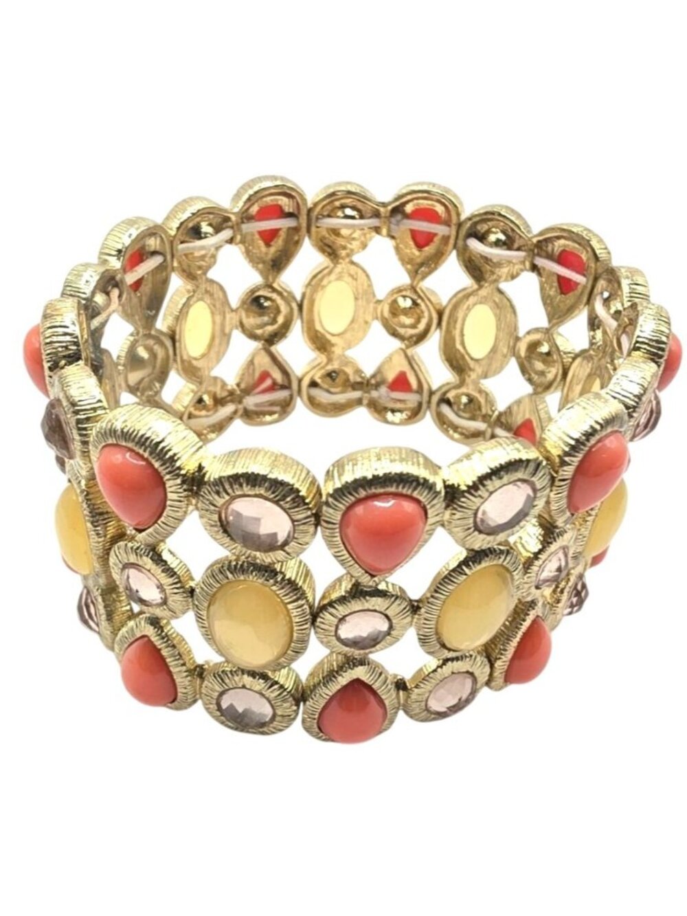 Gold-Tone Stretch Bracelet orange Yellow Womens fashion jewelry